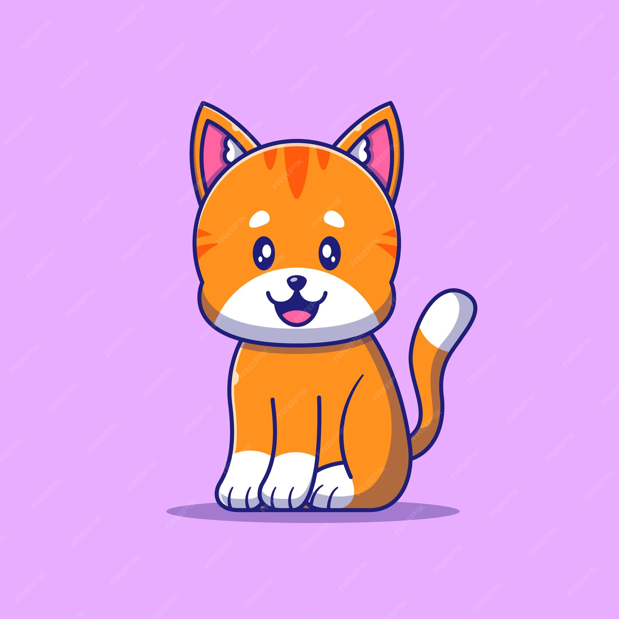 Ilustração de gato laranja sorridente, fofura de gato dos desenhos animados,  gato bonito, histórias em quadrinhos, rosto, animais png