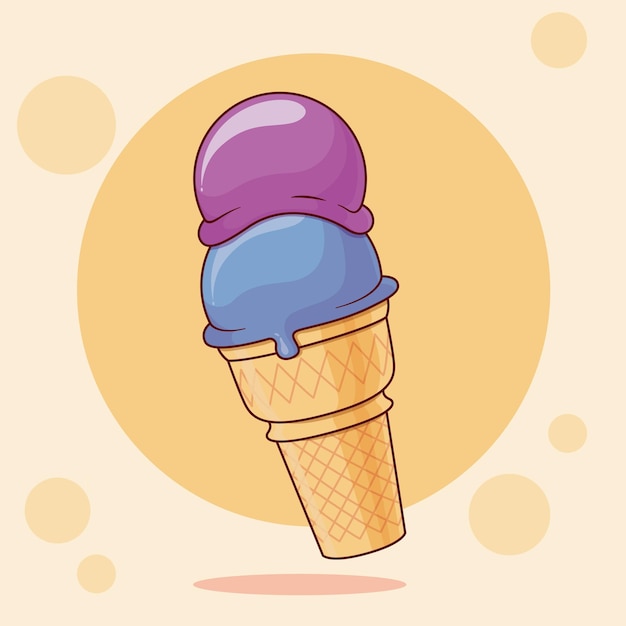 Vetor ilustração de sorvete vetor de desenho animado