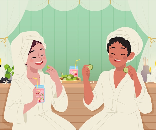 Ilustração de spa plano