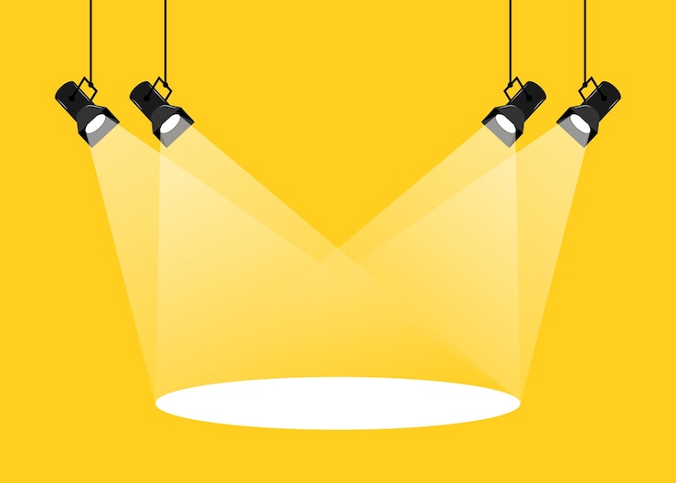Vetor ilustração de spotlight ilustração vetorial de estilo plano