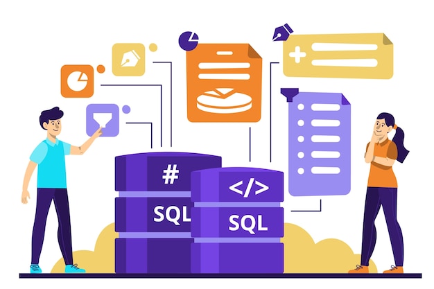 Ilustração de sql de tecnologia abstrata