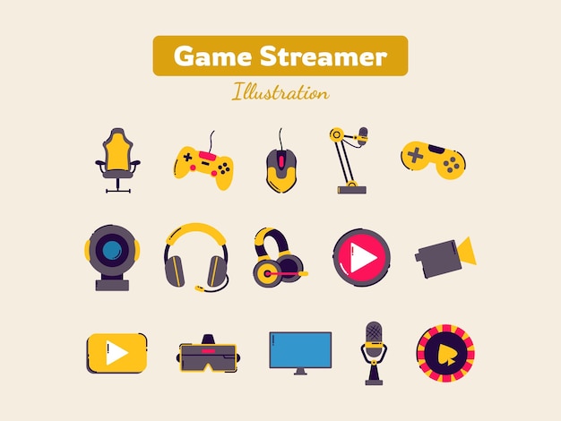 Ilustração de streamer de jogo