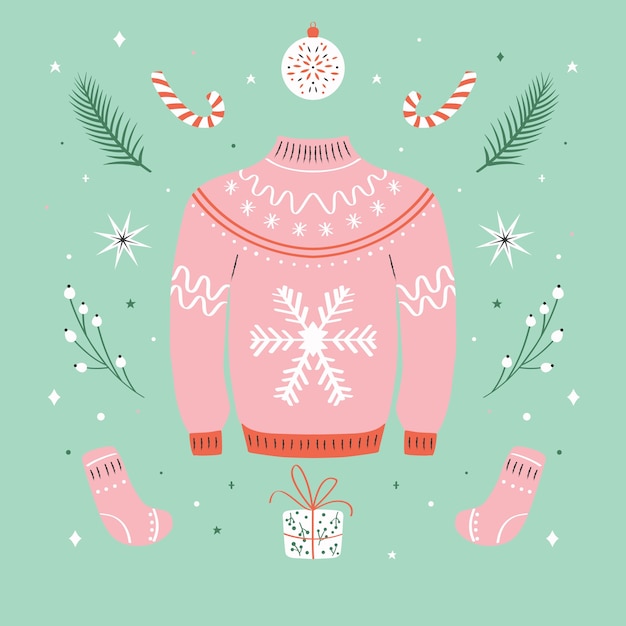 Ilustração de suéter feio de natal