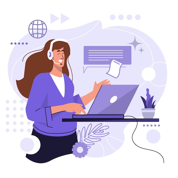 Ilustração de suporte ao cliente