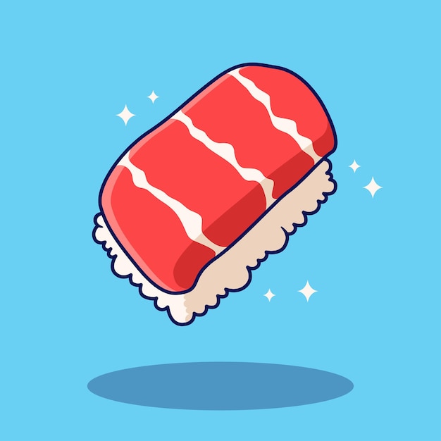 Ilustração de sushi fofo em design plano