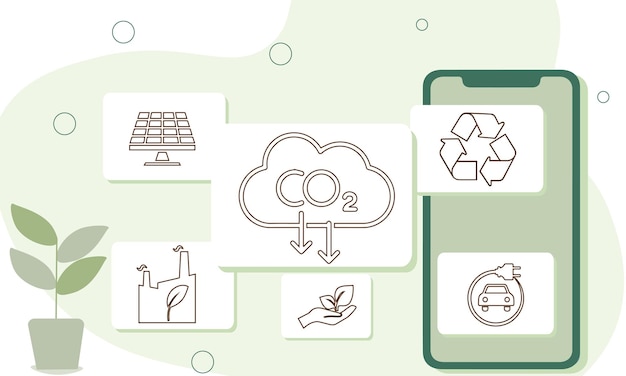 Vetor ilustração de sustentabilidade. esg, energia verde, indústria sustentável com moinhos de vento