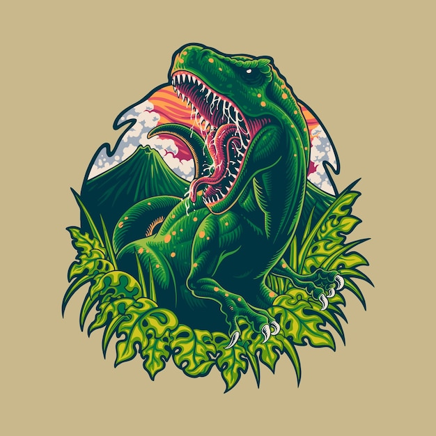 Vetor ilustração de t-rex com raiva