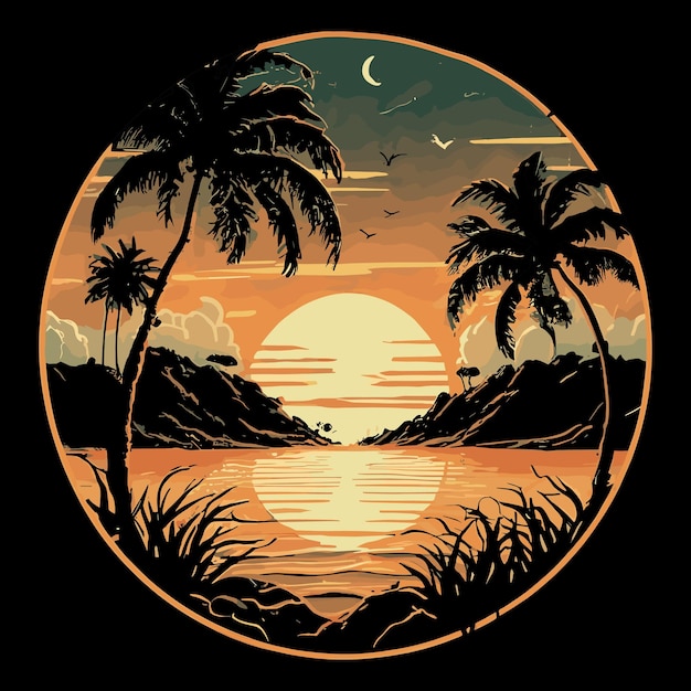 Vetor ilustração de t-shirt de verão