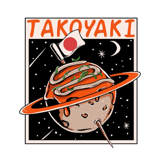 Ilustração de takoyaki do planeta