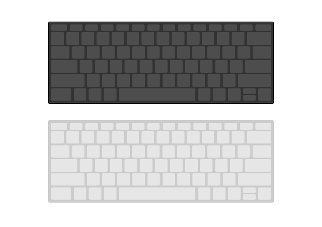 Vetor ilustração de teclado de laptop preto e branco