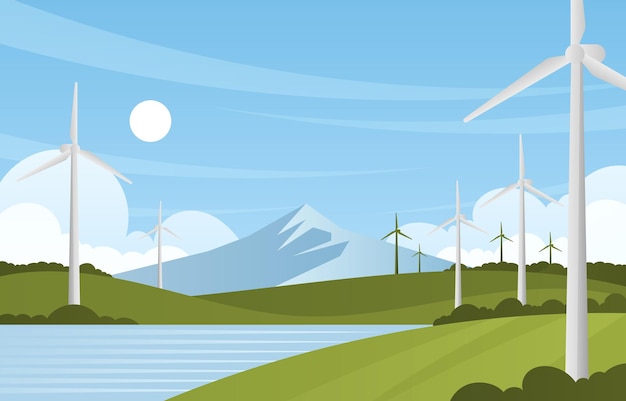 Ilustração de Tecnologia Ecológica