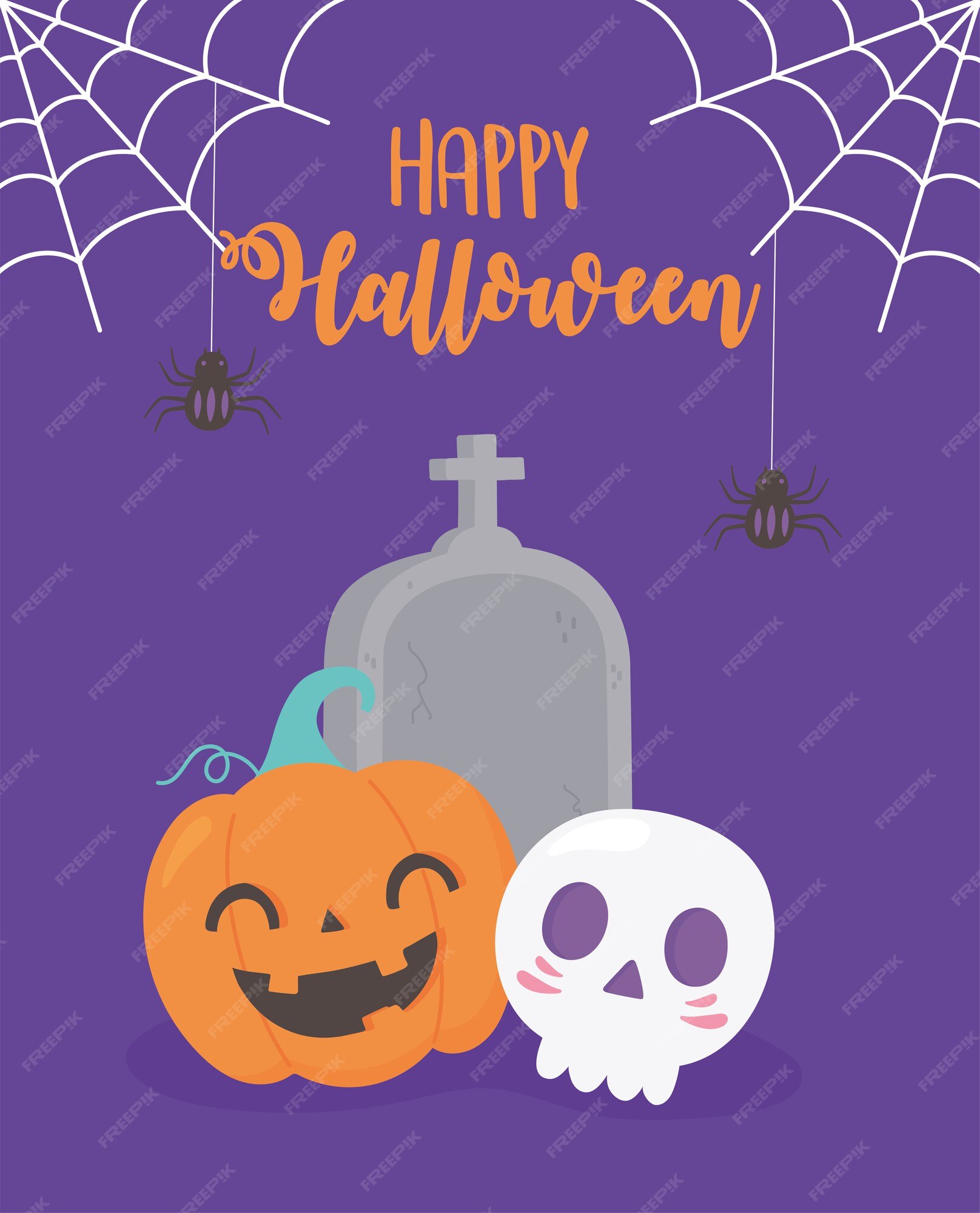 Banner Feliz De Halloween Com Aranha Assustadora Do Rosto Da Abóbora  Pendurada Em Teias De Aranha Isoladas Em Png Ou Elemento De F Ilustração do  Vetor - Ilustração de cartoon, assustador: 233205783