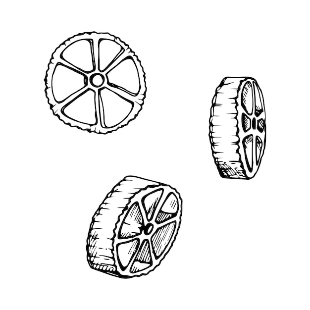 Vetor ilustração de tinta vetorial desenhada à mão tipos de massas cozinha italiana prato tradicional rotelle conjunto de elementos de objeto único isolados em branco para menu de restaurante loja de alimentos e impressão de folheto de embalagem