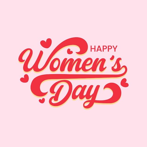 Ilustração de tipografia vetorial de Feliz Dia da Mulher com flor em fundo elegante bandeira 8 de março