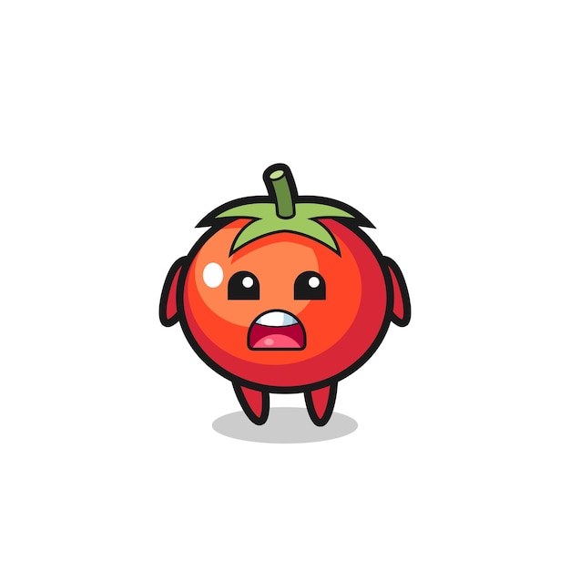 Ilustração de tomate com expressão de desculpas dizendo que sinto muito