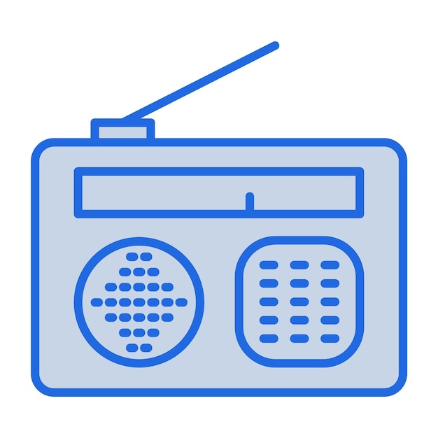 Vetor ilustração de tons azuis de rádio