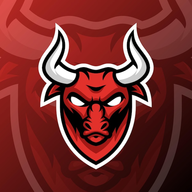 ilustração de touros no estilo do logotipo esport