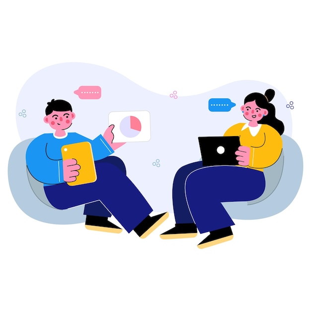 Ilustração de trabalho de equipe
