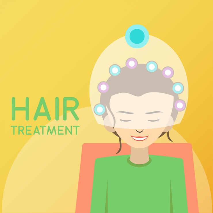 Vetor ilustração de tratamento de cabelo