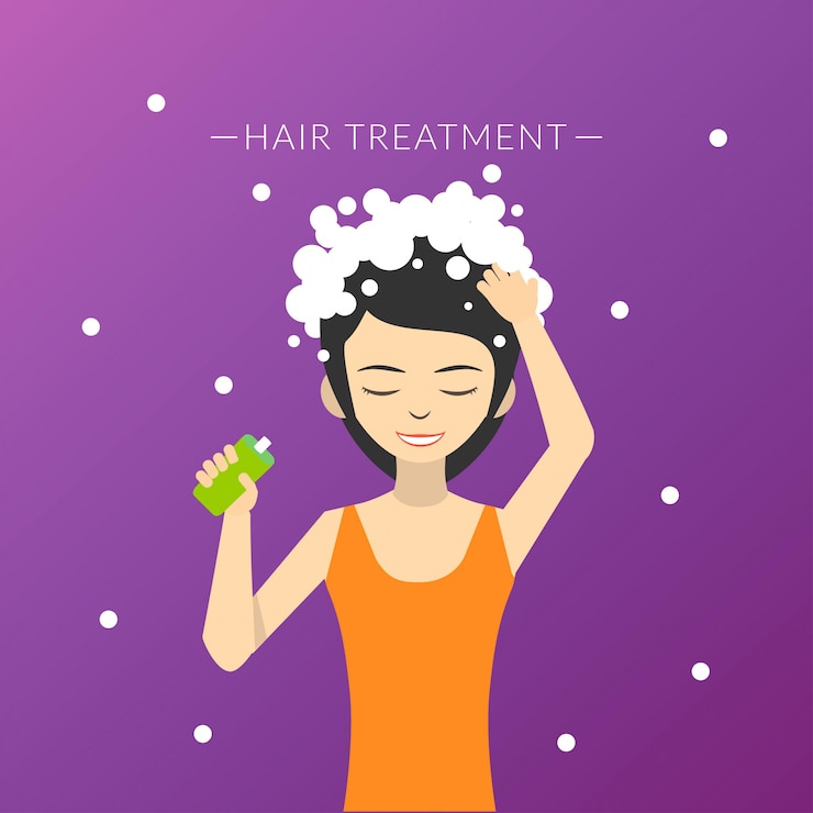 Vetor ilustração de tratamento de cabelo