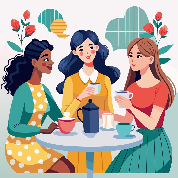 Vetor ilustração de três mulheres