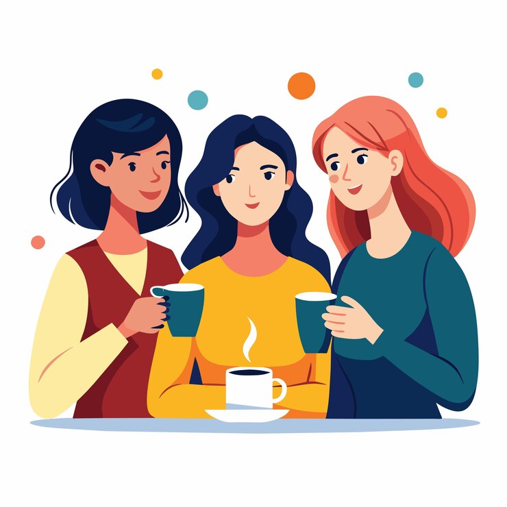 Vetor ilustração de três mulheres