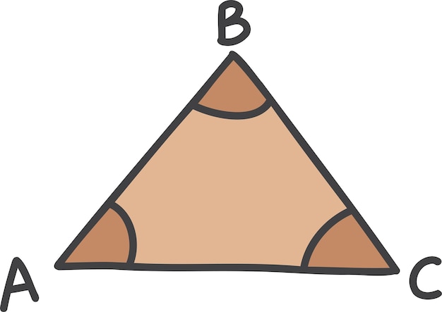 Vetor ilustração de triângulo fofo desenhado à mão