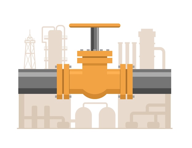 Ilustração de tubos industriais da indústria do petróleo e do gás