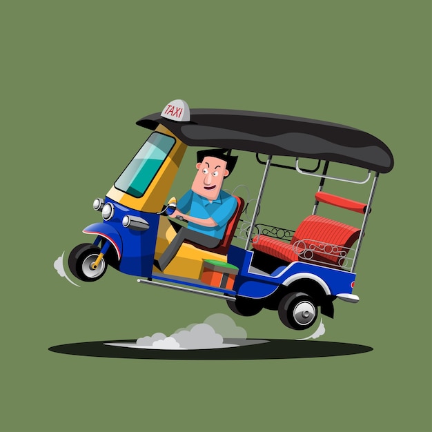 Ilustração de tuk tuk taxi