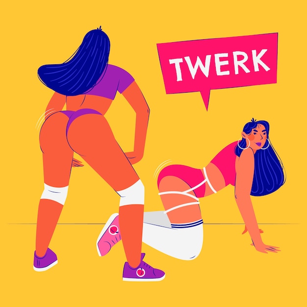 Ilustração de twerk de design plano