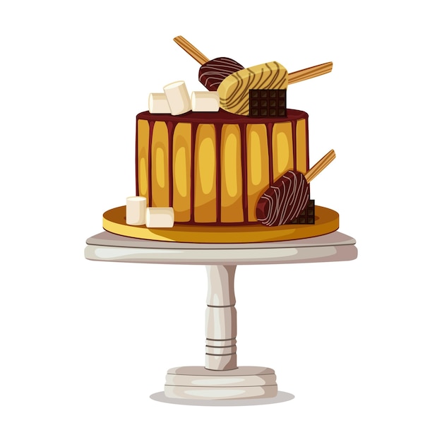 Ilustração de um bolo delicioso Assando uma padaria cozinhando produtos doces