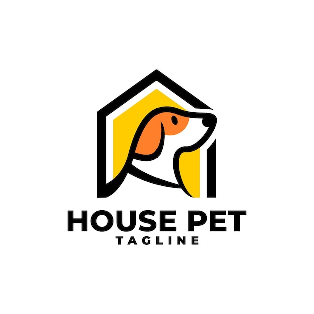 Ilustração de um cachorro e uma casa boa para qualquer negócio relacionado a uma casa de cachorro e um animal de estimação