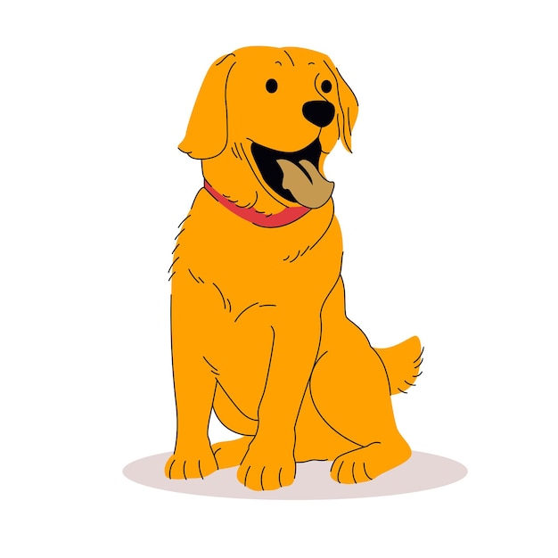 Ilustração de um cão golden retriever