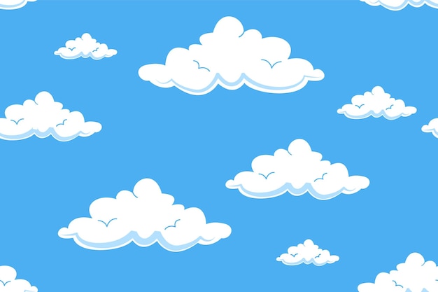 Vetor ilustração de um céu azul com nuvens