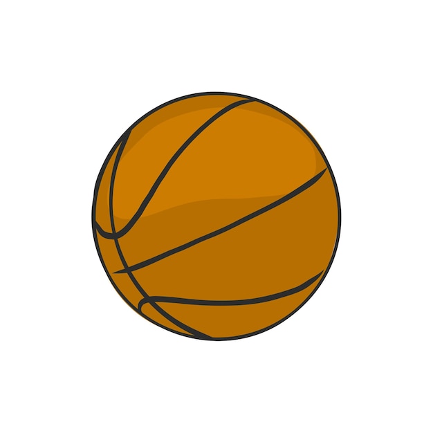 Ilustração de um contorno de basquete isolado em uma bola de basquete de fundo branco