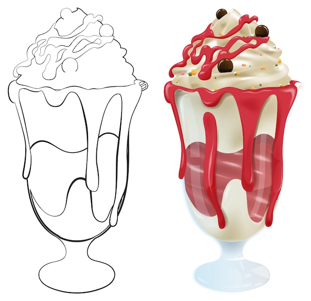 Vetor ilustração de um delicioso sundae