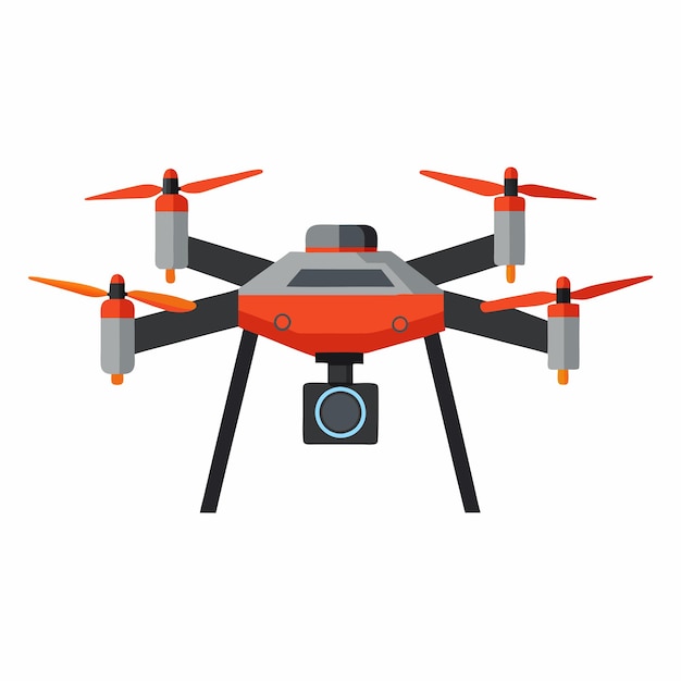 Ilustração de um drone voando com uma câmera