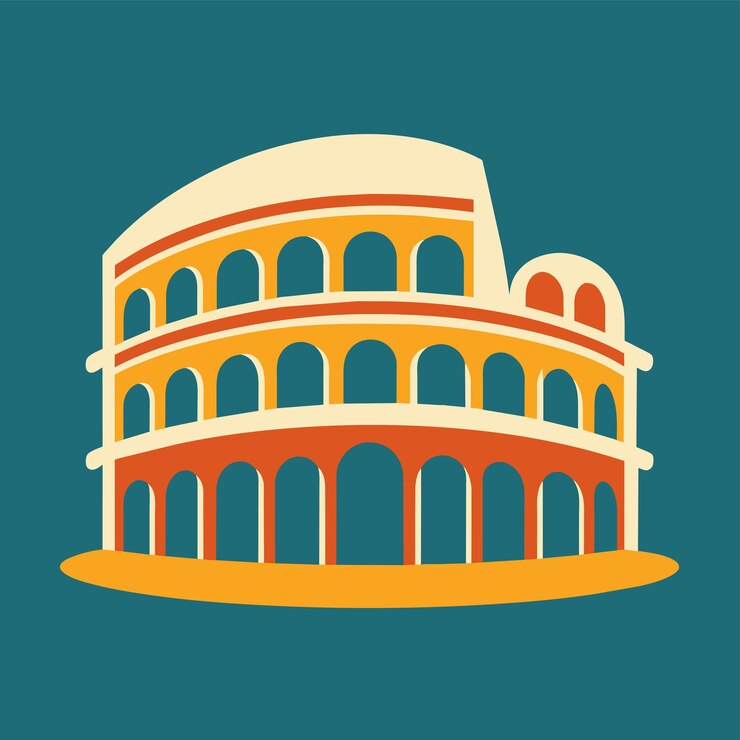 Vetor ilustração de um edifício com arcos em estilo minimalista um projeto de lavandaria minimalista com máquinas de lavar roupa de última geração
