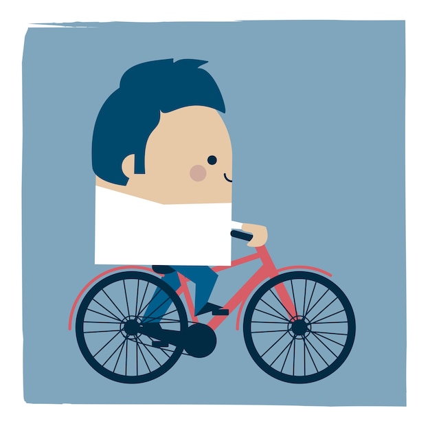 Ilustração de um empresário andando de bicicleta