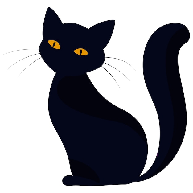 Ilustração de um gato preto