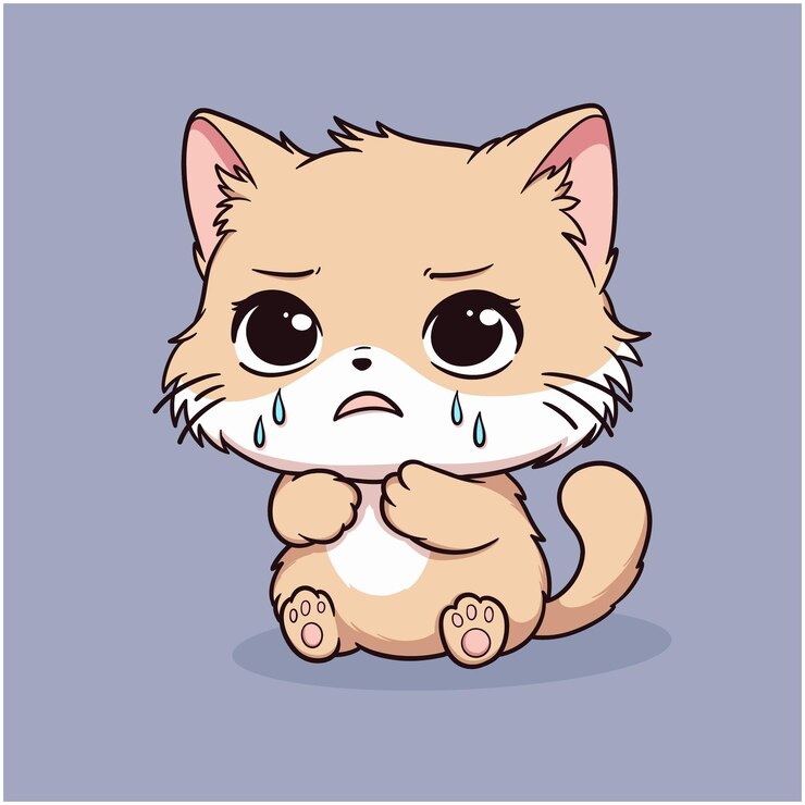 Vetor ilustração de um gato triste