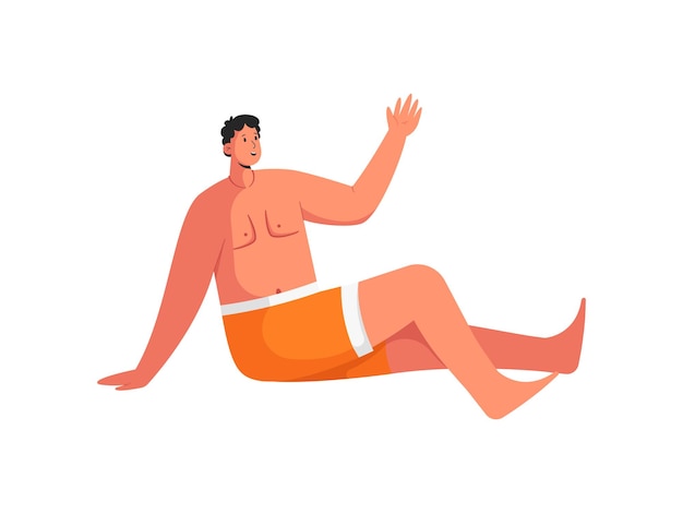 Ilustração de um homem relaxando no verão