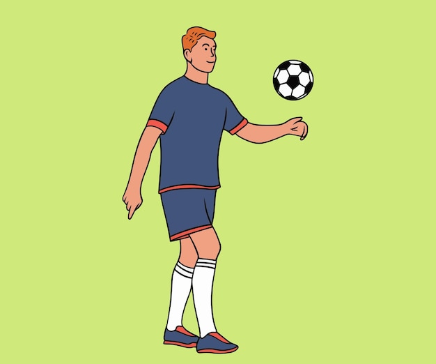 Vetor ilustração de um jogador de futebol chutando a bola