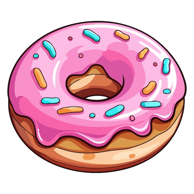 Vetor ilustração de um lindo ícone de donut tentador com seus deliciosos redemoinhos e coberturas