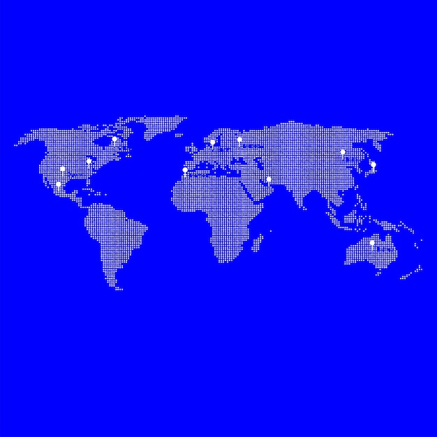 Ilustração de um mapa colorido do mundo