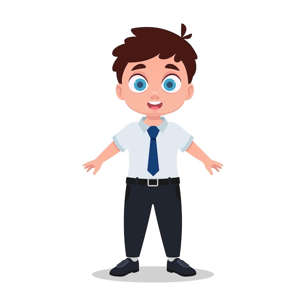 Ilustração de um menino empresário em um terno de negócios