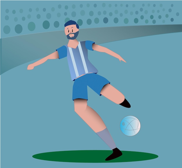 Vetor ilustração de um rapaz jogador de futebol