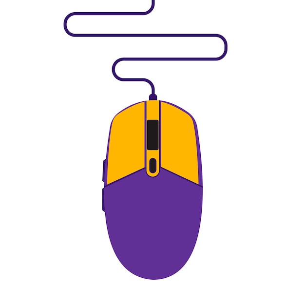 Ilustração de um rato de jogo Rato com fio e sem fio Logos e ícones de rato de computador