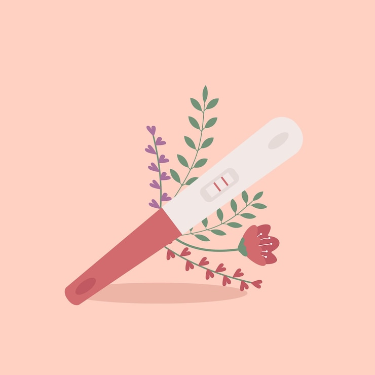 Vetor ilustração de um teste de gravidez positivo o conceito de planejamento de gravidez um teste com duas listras