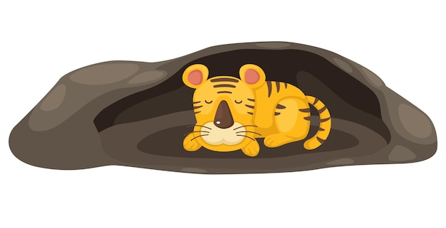 Ilustração de um tigre isolado em fundo branco